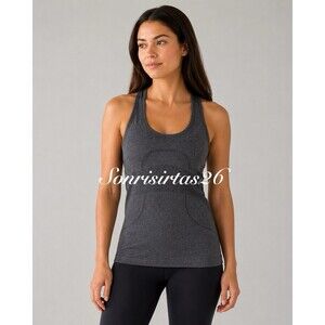 Lululemon Swiftly Tech Racerback Tank Top Heathered Grey Size 4 Running Training